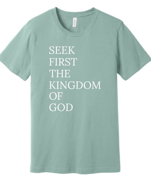 First Covenant Church T-shirt with "SEEK FIRST" design - Image 6