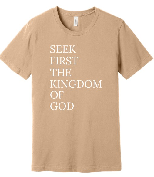 First Covenant Church T-shirt with "SEEK FIRST" design