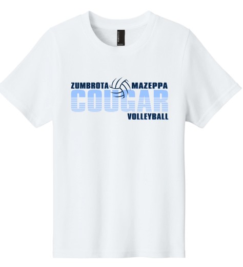 Zumbrota-Mazeppa Cougar Volleyball YOUTH BASIC T-shirt - Image 2