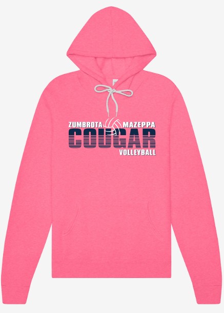 Zumbrota-Mazeppa Cougar Volleyball Sponge Fleece Hoodie
