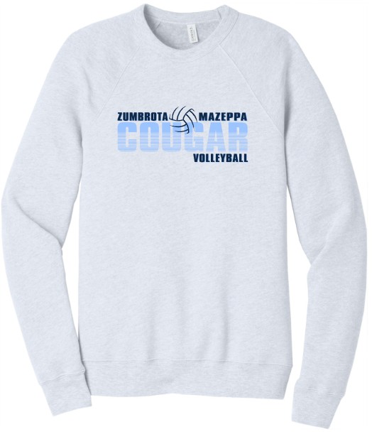 Zumbrota-Mazeppa Cougar Volleyball Sponge Fleece Crewneck
