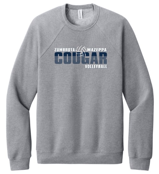 Zumbrota-Mazeppa Cougar Volleyball Sponge Fleece Crewneck - Image 3