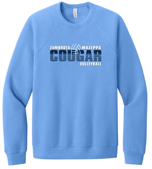 Zumbrota-Mazeppa Cougar Volleyball Sponge Fleece Crewneck - Image 2