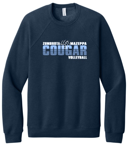 Zumbrota-Mazeppa Cougar Volleyball Sponge Fleece Crewneck - Image 5