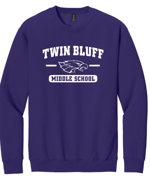 Twin Bluff Middle School Softstyle Crewneck Sweatshirt - Image 4